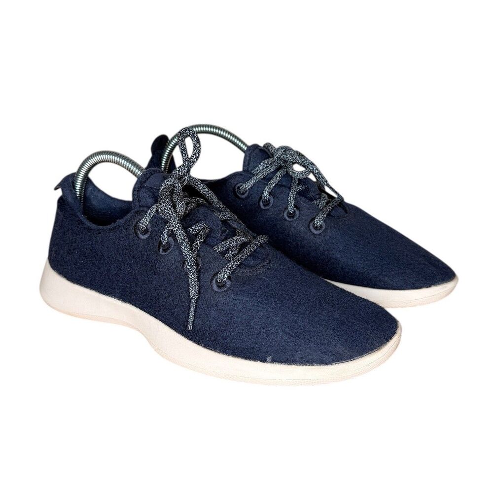 Allbirds Men’s Wool Runner Shoes Size 9 Navy Blue Cream Merino Comfort Low Top